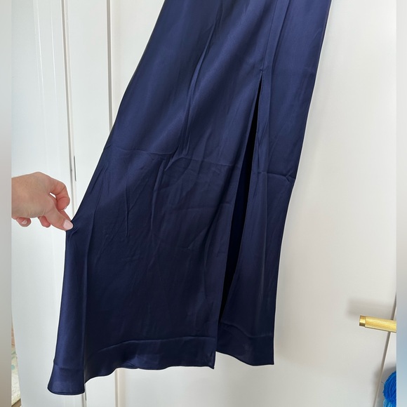 Amanda Uprichard Mandy Midi Dress, size large, navy blue - Picture 8 of 8